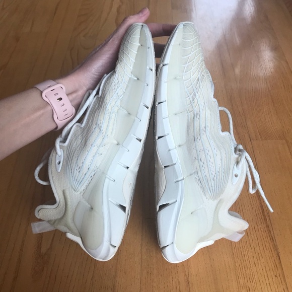 Reebok Zig Kinetica 2 sneakers shoes Chalk Orange Flare off-white womens size 7 - Picture 6 of 13